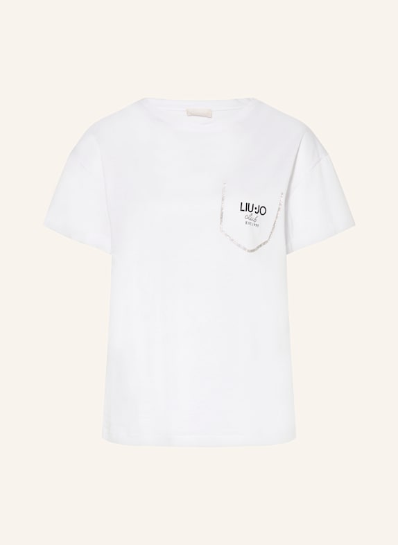 LIU JO T-Shirt mit Schmucksteinen WEISS