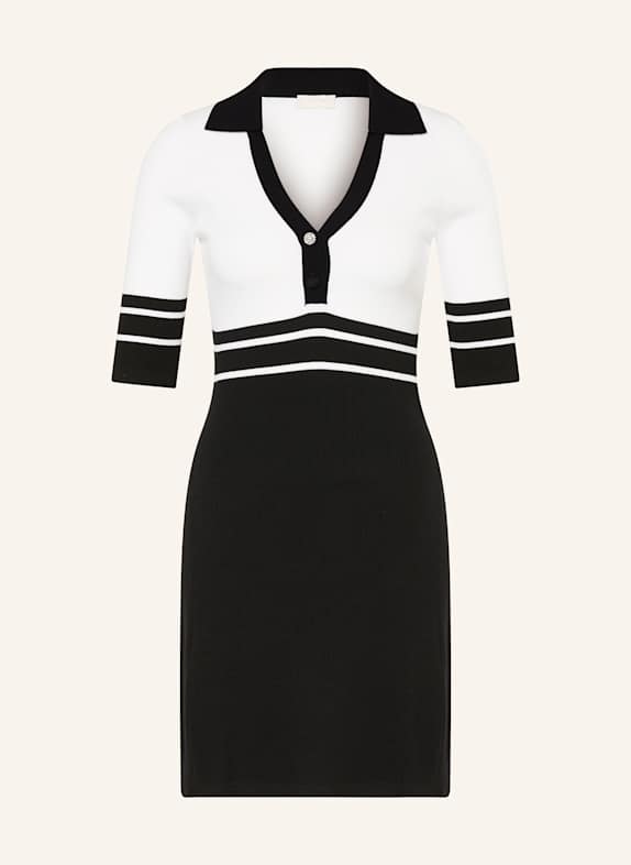 LIU JO Strickkleid mit Schmucksteinen SCHWARZ/ WEISS