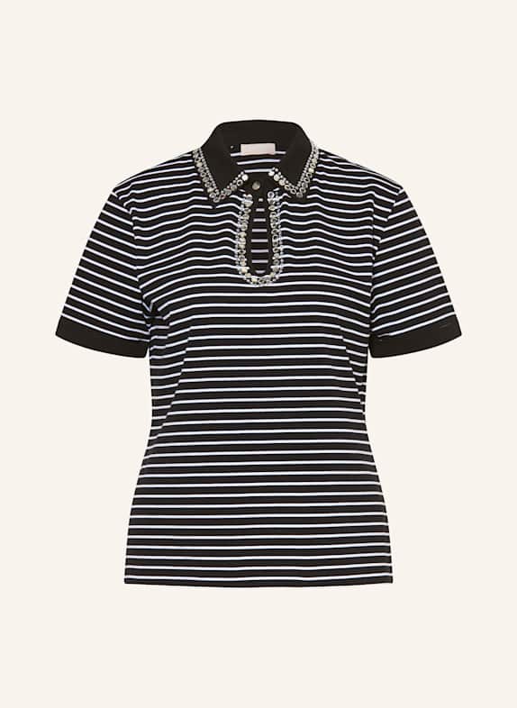 LIU JO T-Shirt mit Schmucksteinen SCHWARZ/ WEISS