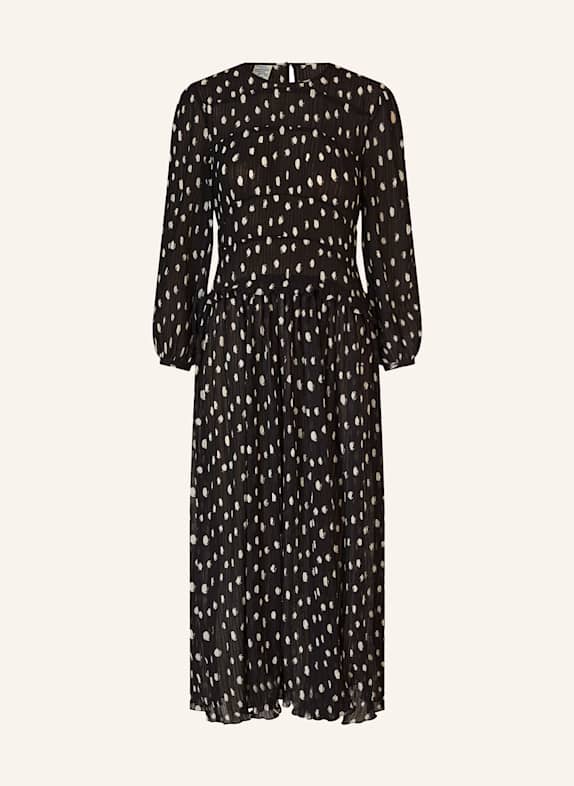 BAUM UND PFERDGARTEN Plisseekleid ALFIE mit Rüschen SCHWARZ/ WEISS
