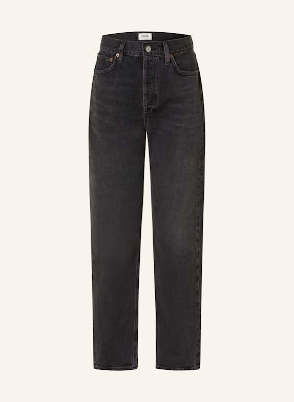 AGOLDE Straight Jeans 90´S PINCH WAIST hich hitch (blk w/ finished hem)