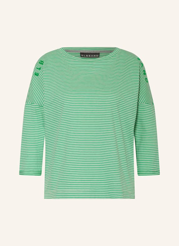 ELBSAND Shirt VEERA mit 3/4-Arm GRÜN/ HELLGRÜN
