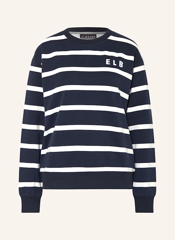 ELBSAND Sweatshirt MERET DUNKELBLAU/ WEISS