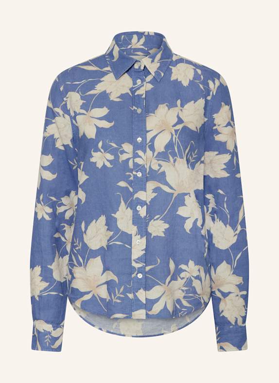 GANT Hemdbluse mit Leinen BLAU/ WEISS/ CREME