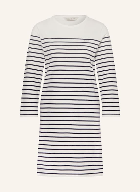 GANT Jerseykleid mit 3/4-Arm WEISS/ DUNKELBLAU