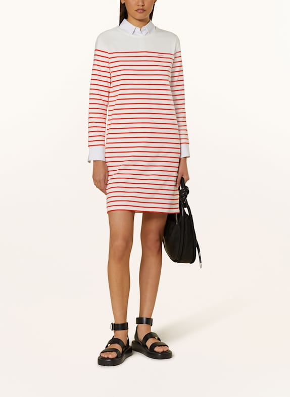GANT Jerseykleid mit 3/4-Arm WEISS/ DUNKELORANGE