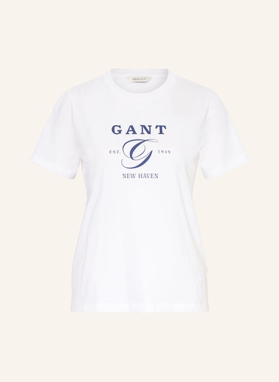 GANT T-Shirt WEISS/ DUNKELBLAU