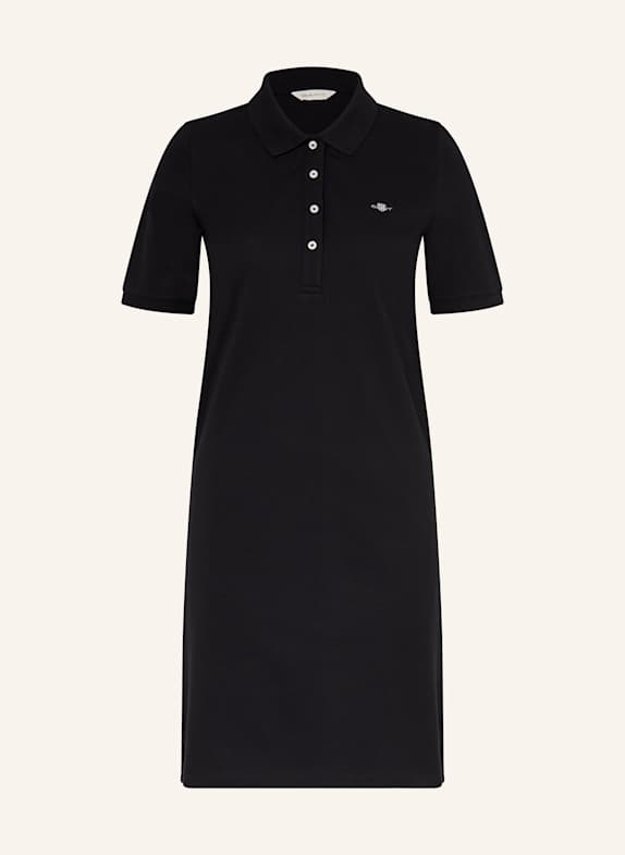 GANT Piqué-Kleid SHIELD SCHWARZ