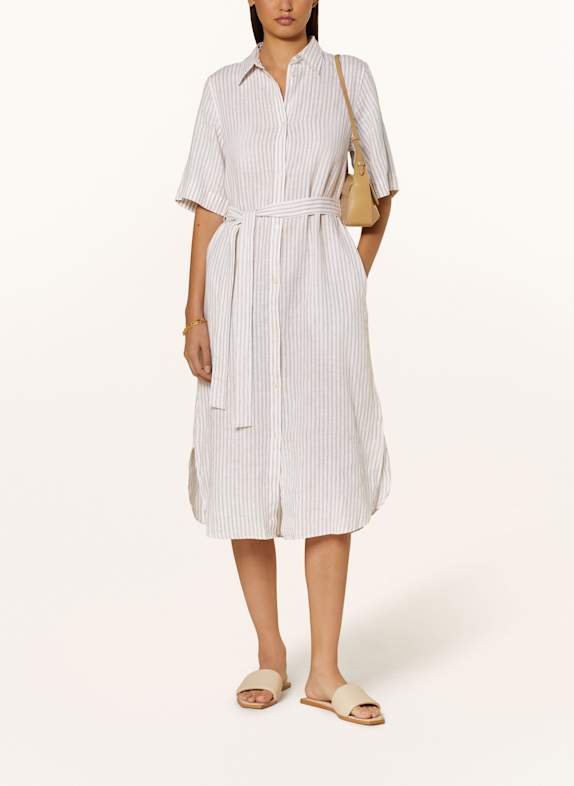 GANT Leinenkleid WEISS/ HELLBRAUN
