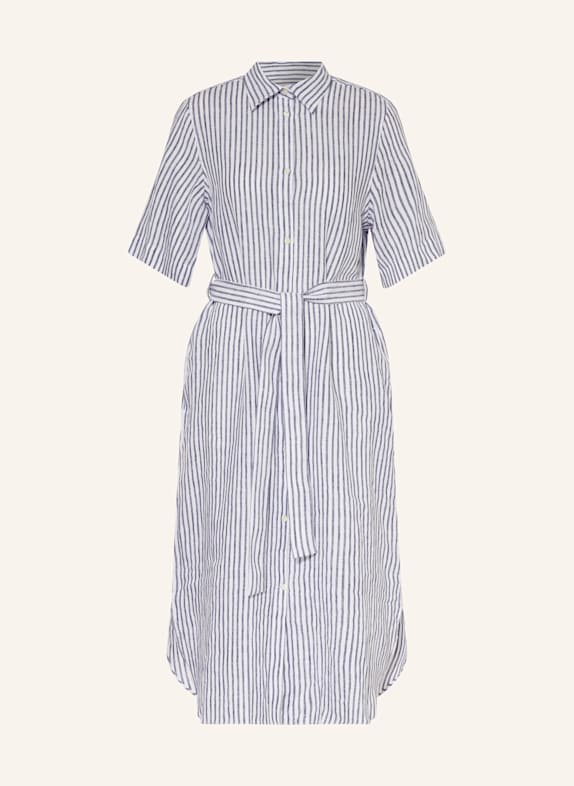 GANT Leinenkleid WEISS/ DUNKELBLAU