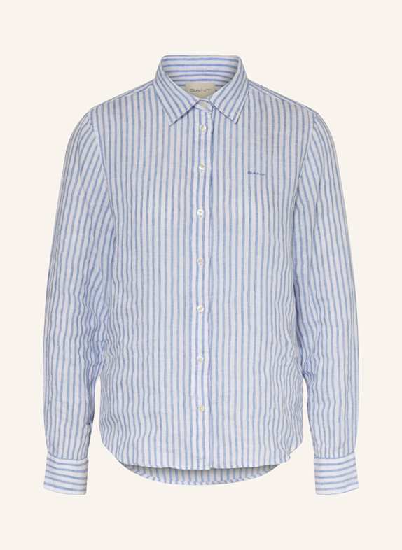 GANT Hemdbluse aus Leinen WEISS/ HELLBLAU
