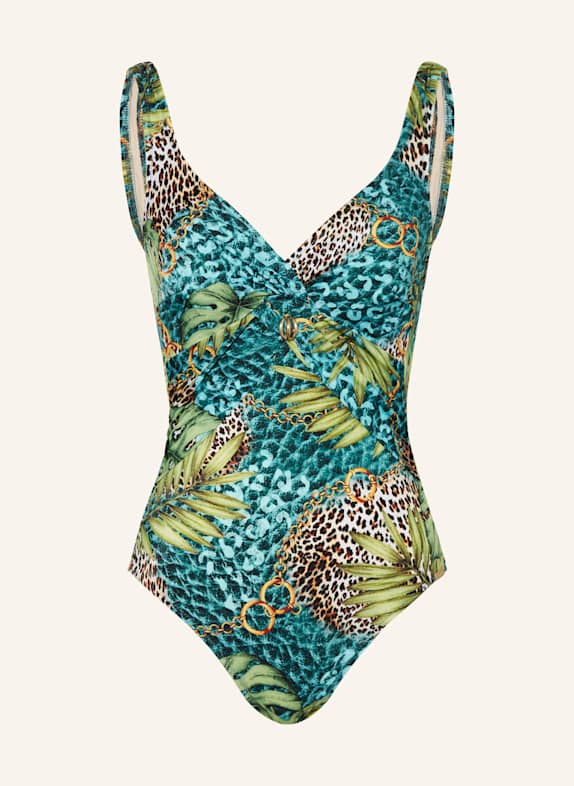 Charmline Shape-Badeanzug JUNGLE JEWELS HELLGRÜN/ PETROL/ BRAUN