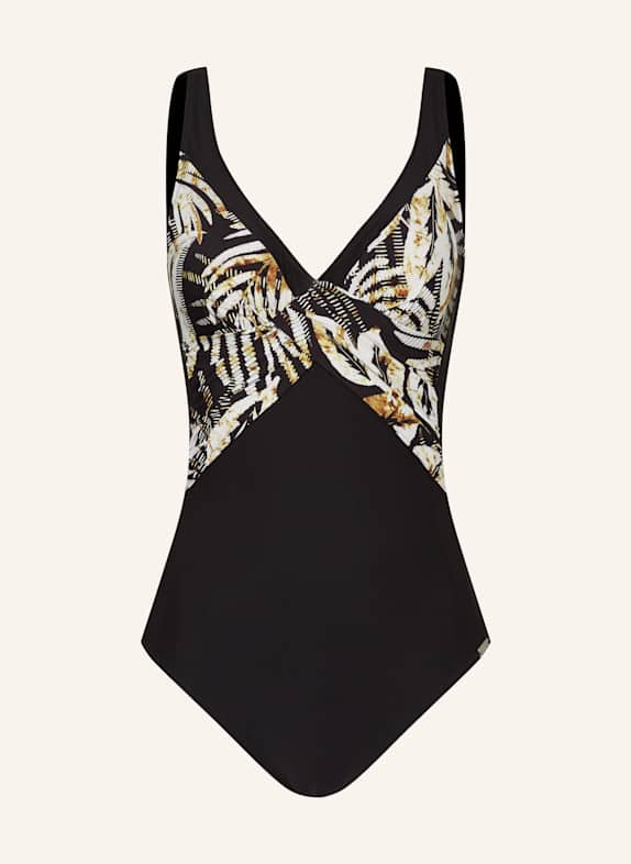Charmline Shape-Badeanzug SEDUCTIVE LEAVES SCHWARZ/ ECRU