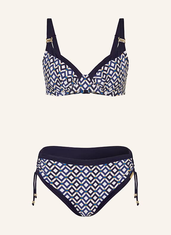 Charmline Bügel-Bikini SEASIDE DINING mit Shaping-Effekt DUNKELBLAU/ CREME/ BLAU