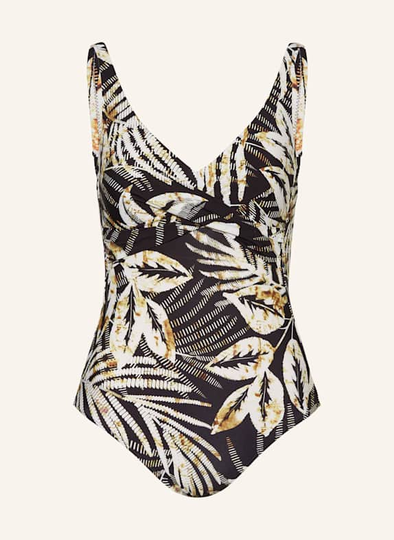 Charmline Shape-Badeanzug SEDUCTIVE LEAVES SCHWARZ/ ECRU/ BRAUN