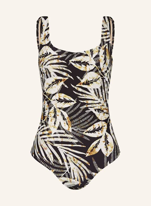 Charmline Shape-Badeanzug SEDUCTIVE LEAVES SCHWARZ/ ECRU/ BRAUN