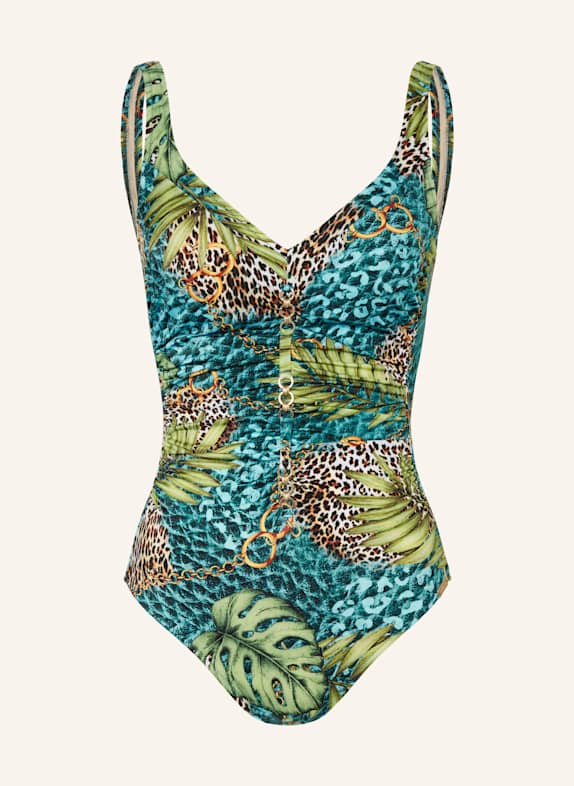 Charmline Shape-Badeanzug JUNGLE JEWELS HELLGRÜN/ PETROL/ BRAUN