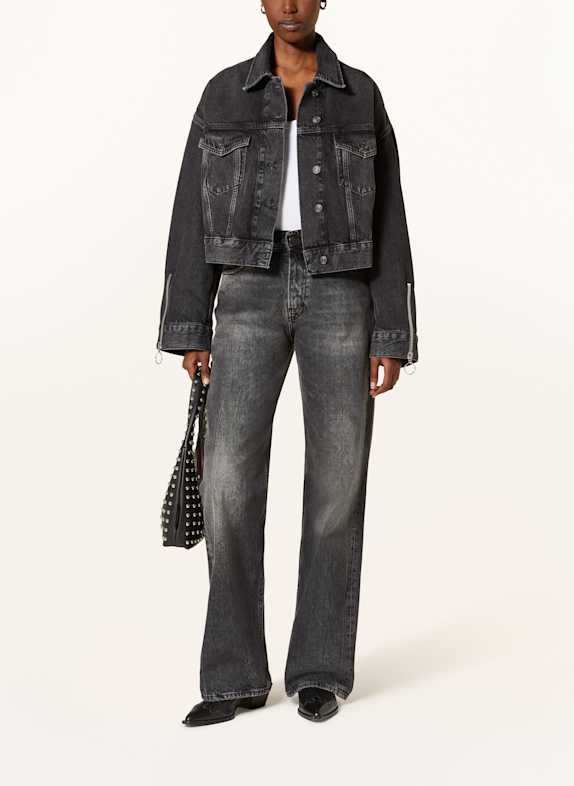 7 for all mankind Krótka kurtka jeansowa OLI CZARNY