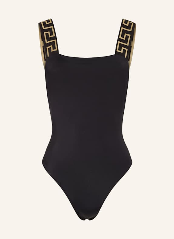 VERSACE Badeanzug SCHWARZ/ GOLD