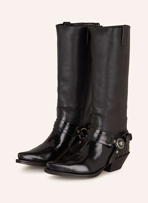 VERSACE Cowboy Boots SCHWARZ