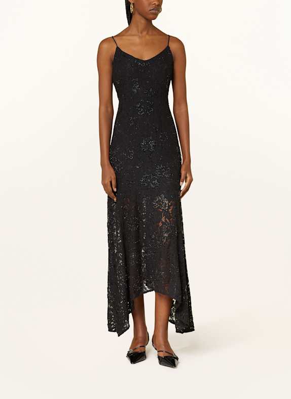 SELECTED Femme Lace dress with decorative gem trim BLACK