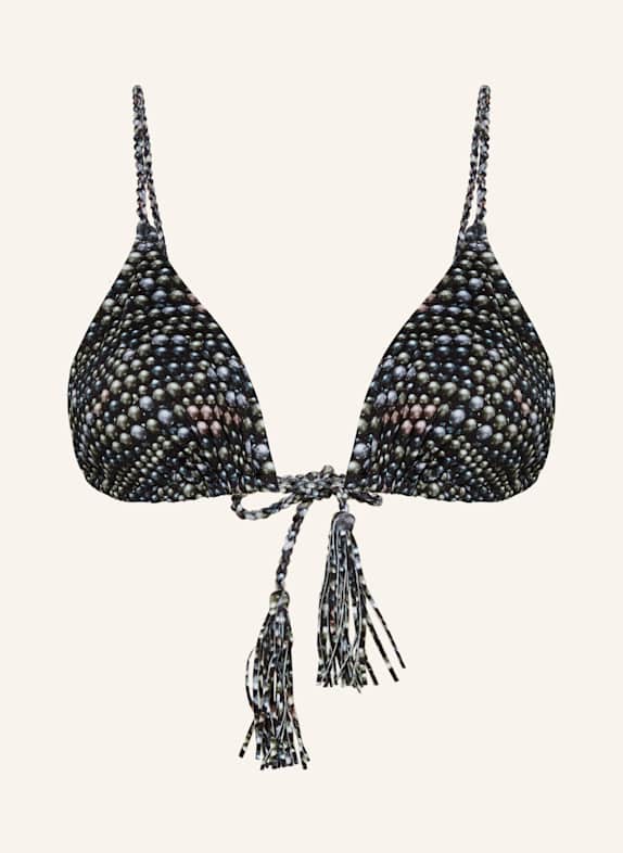 VILEBREQUIN PEARL LUXE triangle bikini top BLACK/ GRAY/ LIGHT GREEN