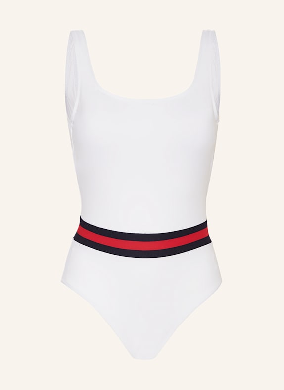 VILEBREQUIN SOLID FASHION swimsuit WHITE/ DARK BLUE/ RED