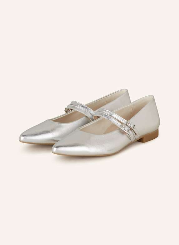 paul green Mary-Jane-Ballerinas SILBER