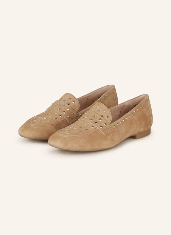 paul green Slipper mit Schmucksteinen BEIGE