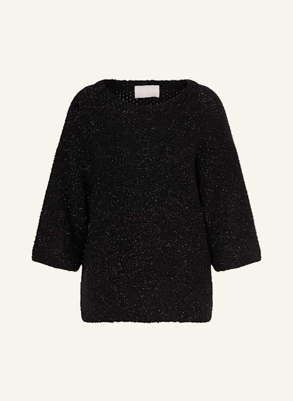 HEMISPHERE Sweater with cashmere and glitter thread BLACK