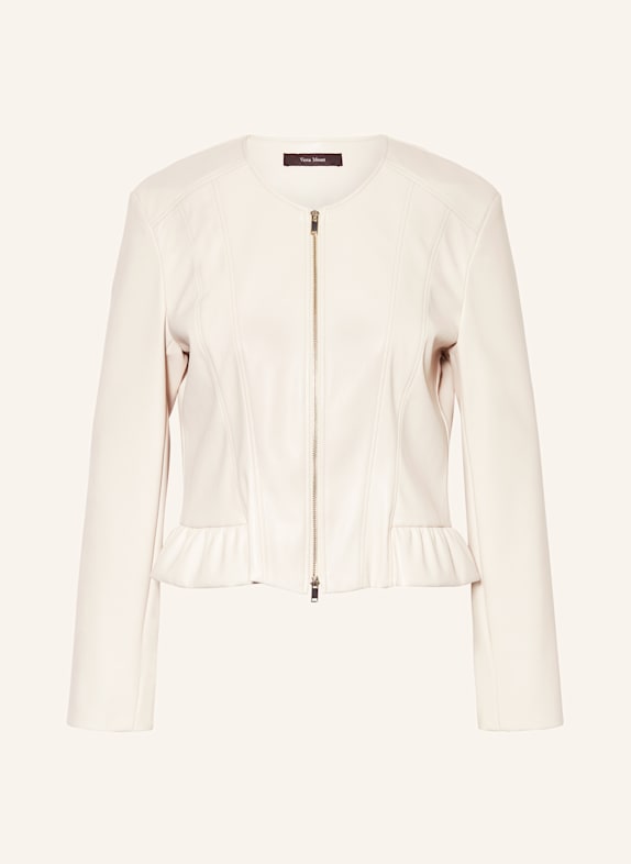 Vera Mont Jacke in Lederoptik mit Rüschen CREME