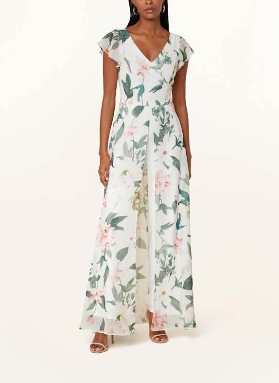 Vera Mont Jumpsuit im Materialmix mit Rüschen CREME / ROSÉ / DUNKELGRÜN