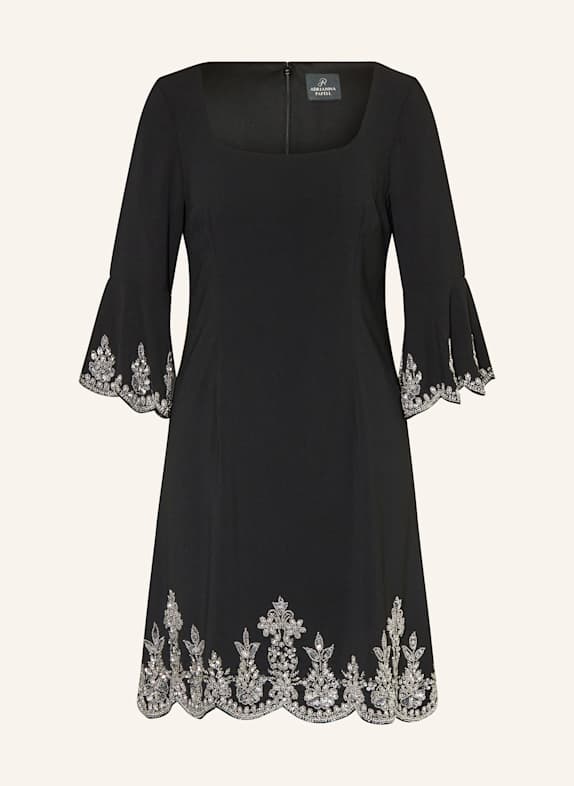ADRIANNA PAPELL Evening dress with glitter thread BLACK