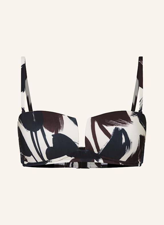 MARYAN MEHLHORN Bandeau-Bikini-Top TWILIGHT ECRU/ SCHWARZ/ DUNKELBRAUN