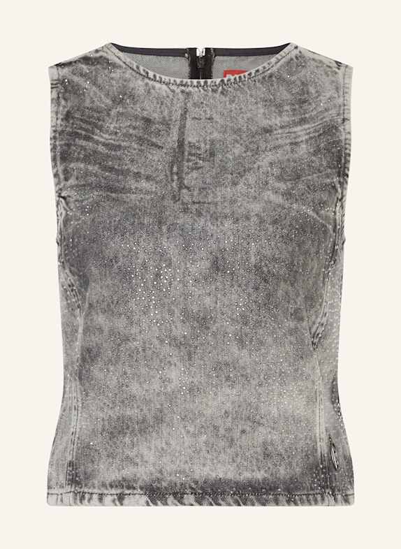 DIESEL Jeanstop D-PINAR-S mit Schmucksteinen GRAU