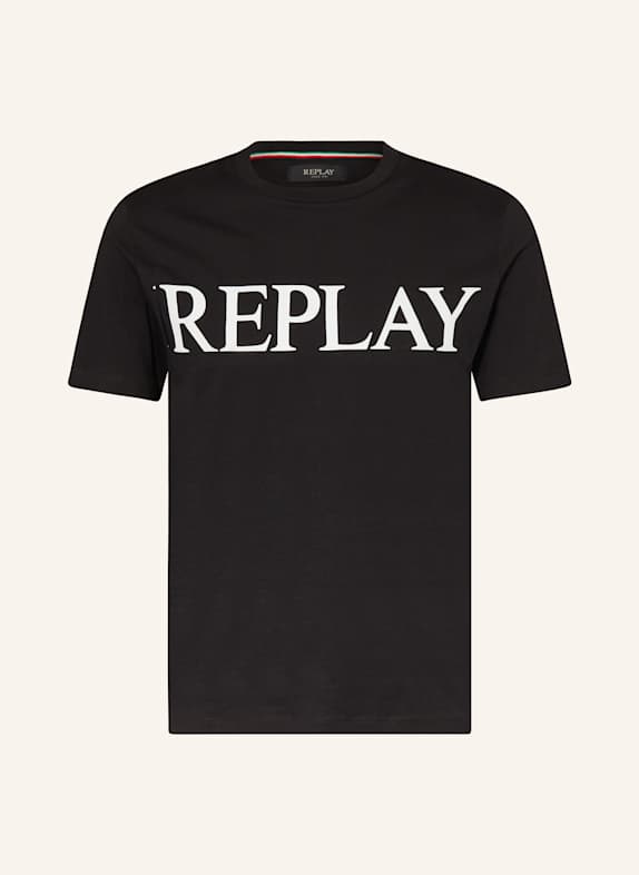REPLAY T-Shirt SCHWARZ/ WEISS
