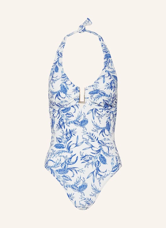 MELISSA ODABASH Neckholder-Badeanzug TAMPA BLAU/ WEISS