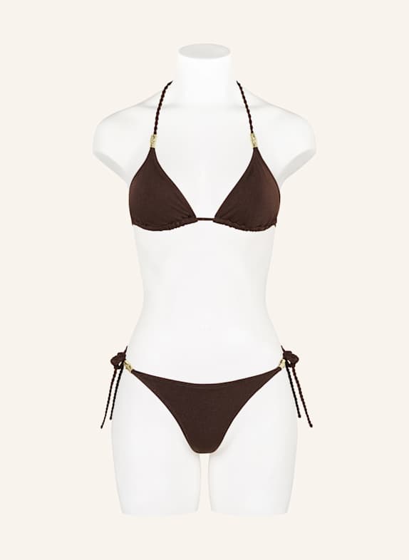 heidi klein Triangel-bikinibukser COCO PALM MØRKEBRUN