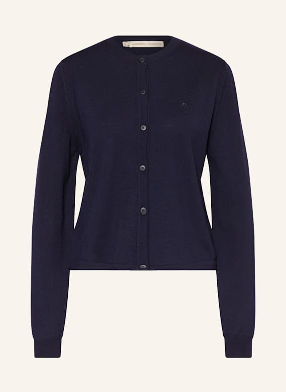 J.LINDEBERG Strickjacke aus Merinowolle DUNKELBLAU