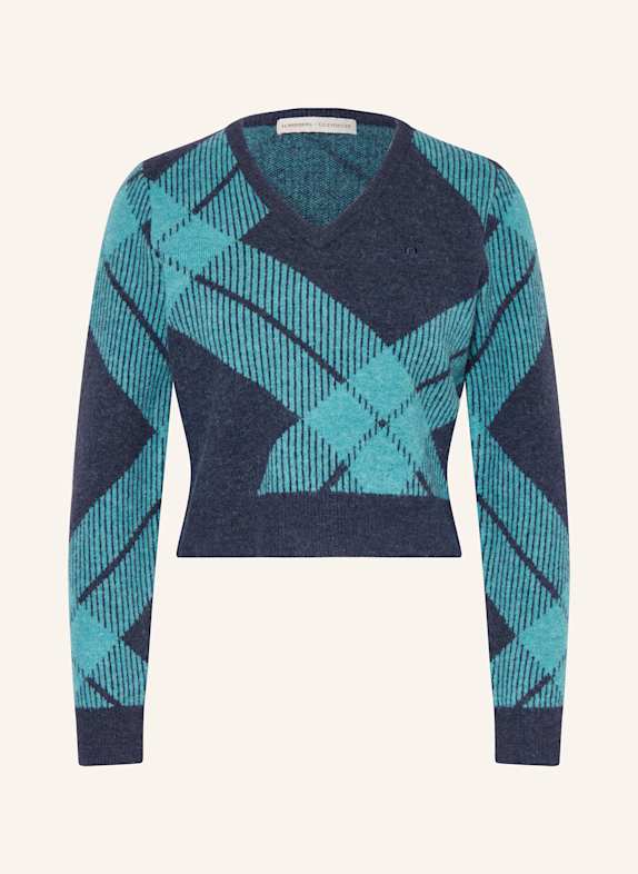 J.LINDEBERG Pullover mit Alpaka DUNKELBLAU/ HELLBLAU
