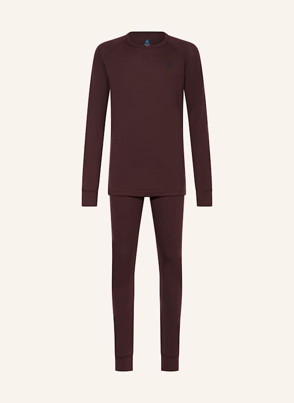 odlo Souprava funkčního prádla NATURAL MERINO TMAVĚ ČERVENÁ