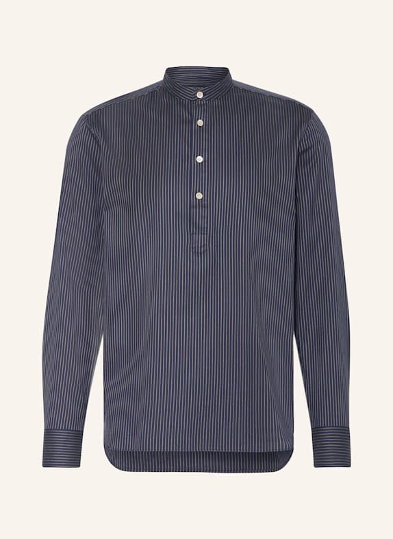 OLYMP SIGNATURE Hemd Casual tailored fit mit Stehkragen DUNKELBLAU/ HELLORANGE