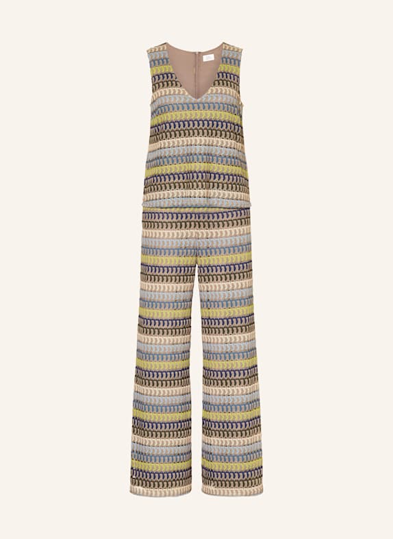 ROBE LÉGÈRE Knit jumpsuit OLIVE/ BLUE/ DARK YELLOW