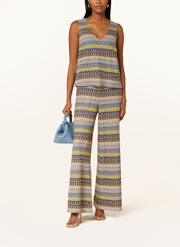 ROBE LÉGÈRE Knit jumpsuit OLIVE/ BLUE/ DARK YELLOW