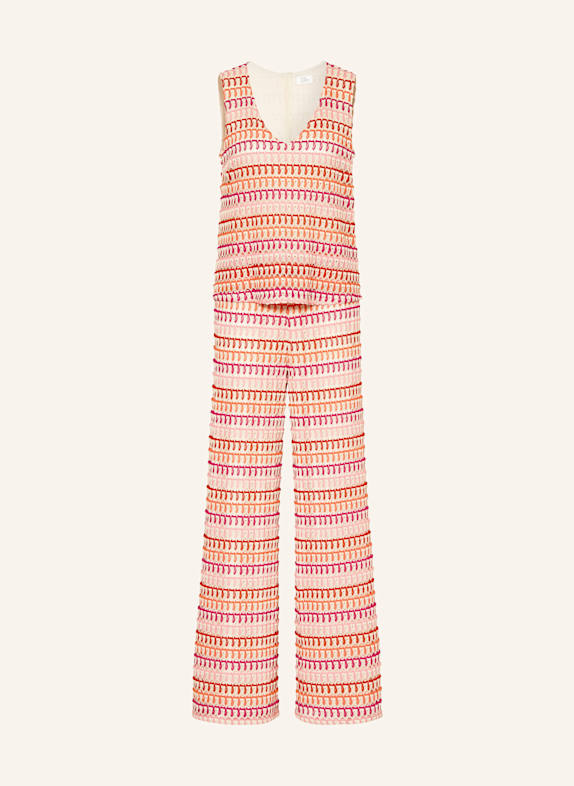 ROBE LÉGÈRE Knit jumpsuit CREAM/ ORANGE/ FUCHSIA