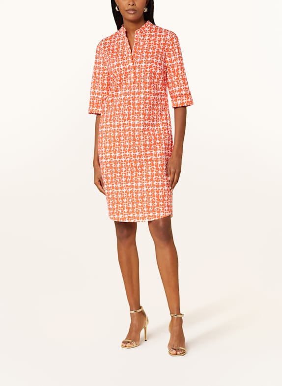 ROBE LÉGÈRE Kleid mit 3/4-Arm ORANGE/ WEISS