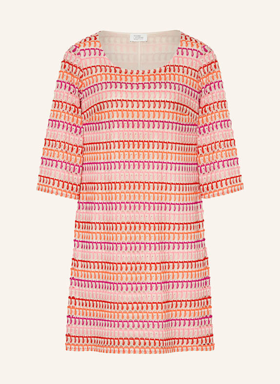 ROBE LÉGÈRE Strickkleid mit 3/4-Arm CREME/ ORANGE/ FUCHSIA