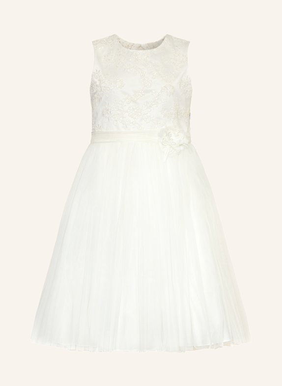 MONNY Cocktailkleid im Materialmix mit Pailletten WEISS