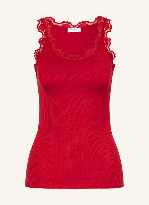 rosemunde Seidentop BABETTE mit Spitze ROT