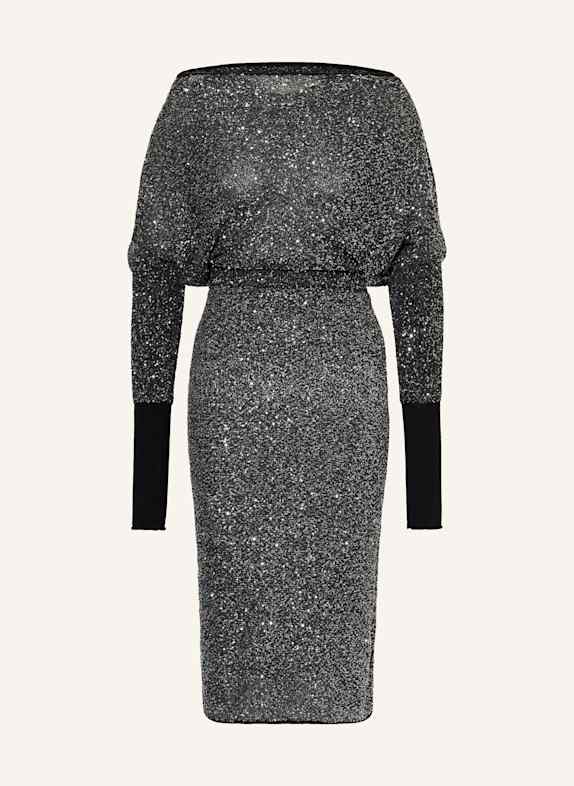 Max Mara STUDIO Jerseykleid OPZIONE mit Pailletten SILBER